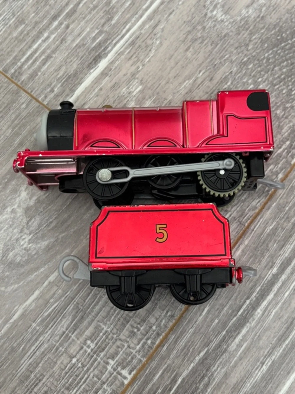 Metallic Motorized Trackmaster James and Tender - Thomas & Friends WORKS!